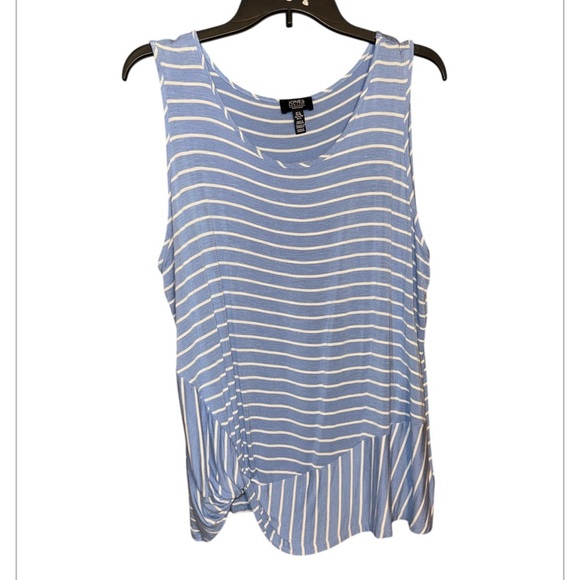 Jones New York  Blue Striped Women's tank stretchy size XL - Picture 1 of 4